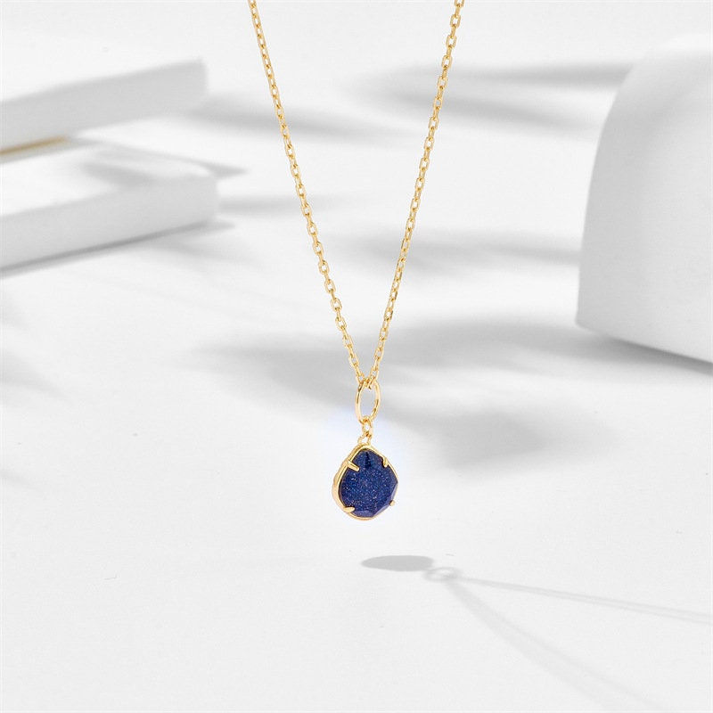 Miniature : 925 Silver Natural Blue Sandstone Pendant, Sandstone Jewelry | TB2017