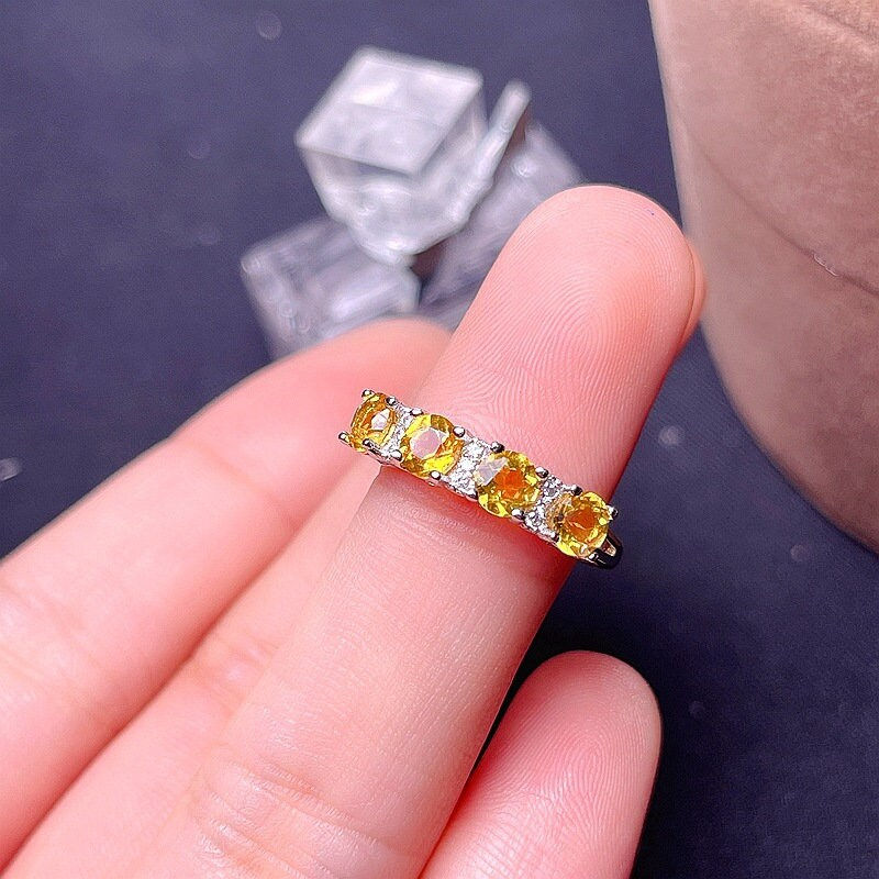 Miniaturbild: 925 Silver Natural Citrine Ring, Citrine Jewelry, Yellow Gem Ring | FME - R099