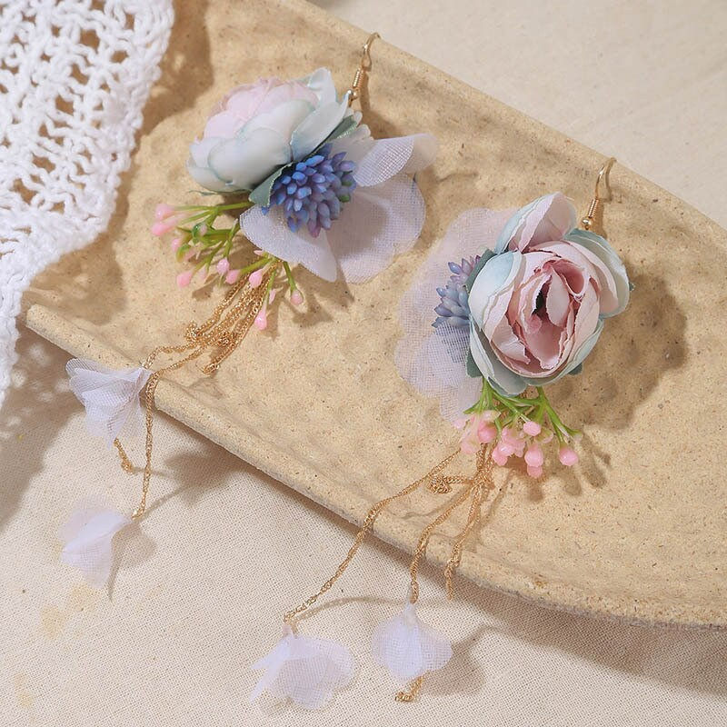 Miniaturbild: Bohemian Solid Flower Earrings, Large Flower Earrings, Flower Earrings | E1381