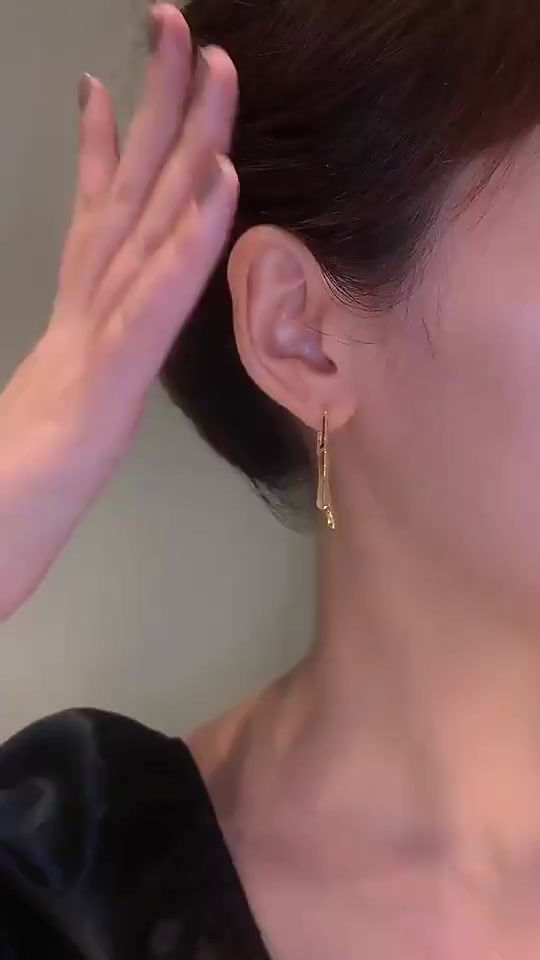 Thumbnail: Gold Heart Huggie Hoop, Silver Heart Earring, Heart Earrings | A7433