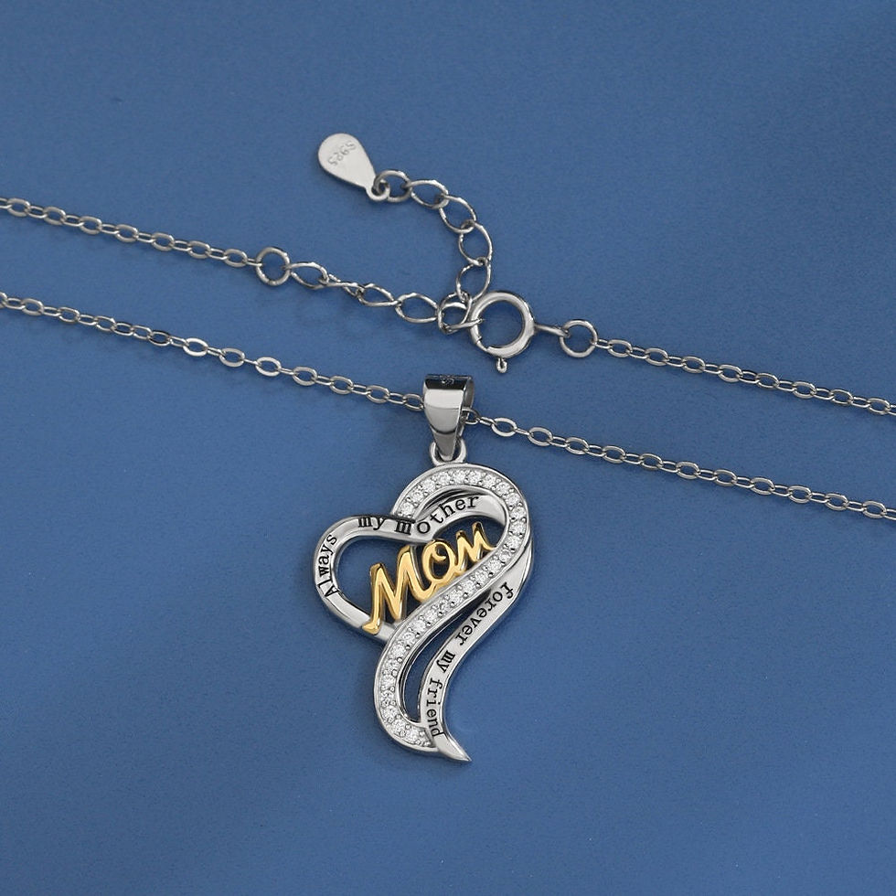 Thumbnail: Engraved Heart Mom Necklace, Personalized Necklace, Custom Necklace | D0184