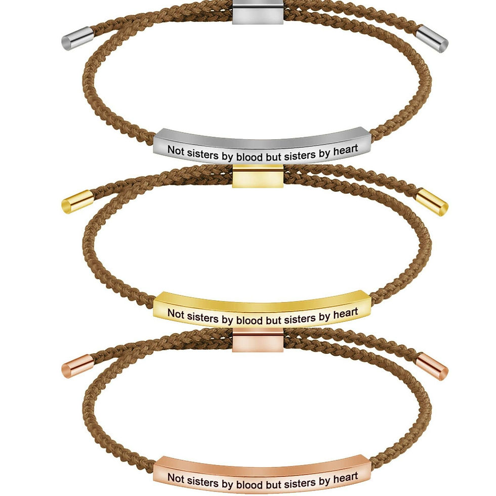 Thumbnail: Simple Engraved Bestie Slider Bracelet, BFF Bracelet | D0011