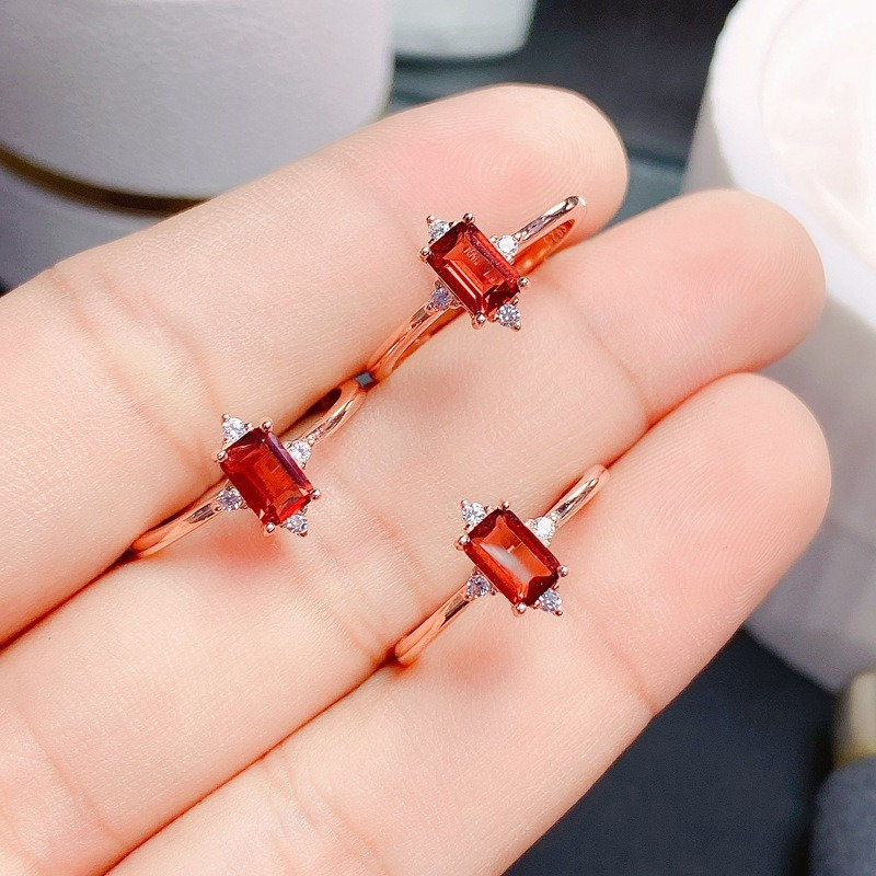 縮圖：18K Gold Red Garnet Ring, Anxiety Ring, Friendship Ring | FME - R001