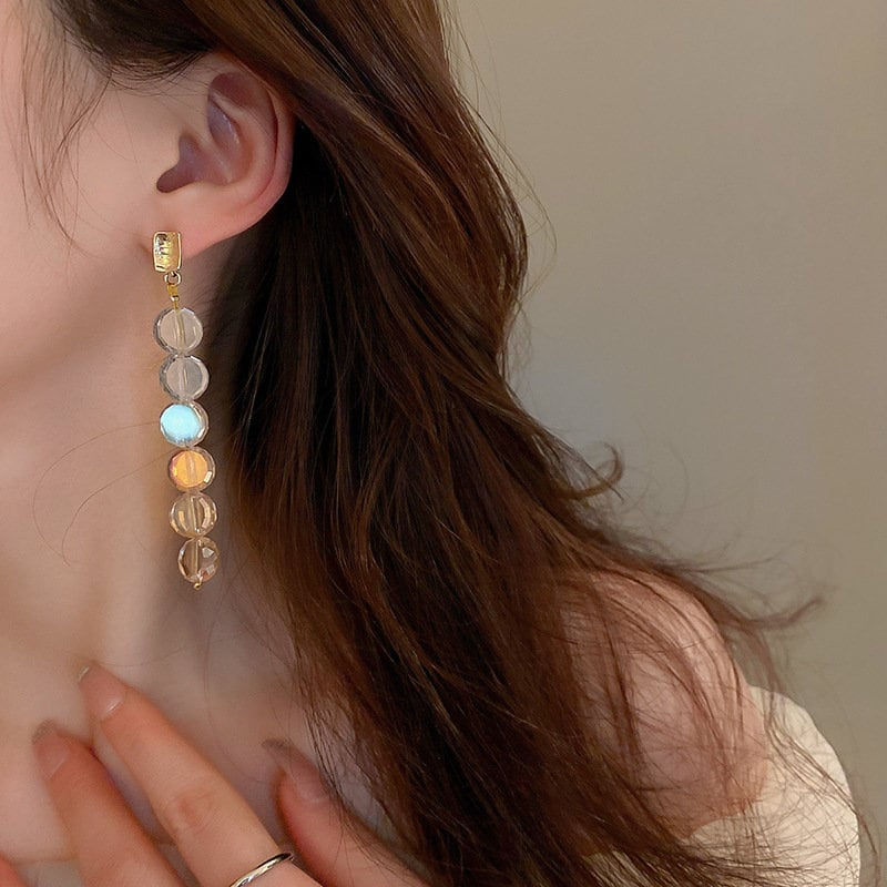 Thumbnail: 925 Sterling Silver Round Tassel Earrings, Circle Drop Earrings | HE8621