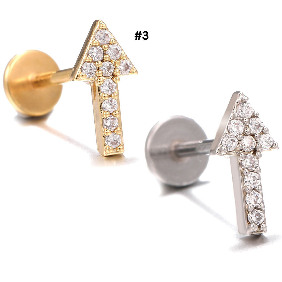 Miniaturbild: 20G Cartilage Surgical Steel Earrings, Star Earrings, Arrow Earrings | CD095