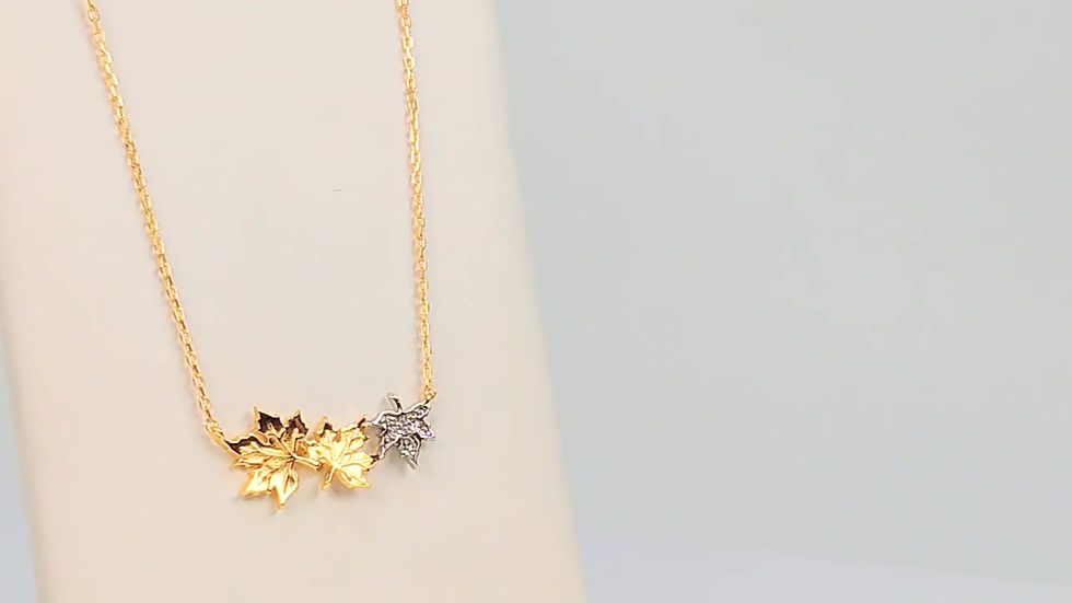 Thumbnail: 925 Sterling Silver Maple Leaf Necklace, Autumn Necklace, Dainty Necklace | N479