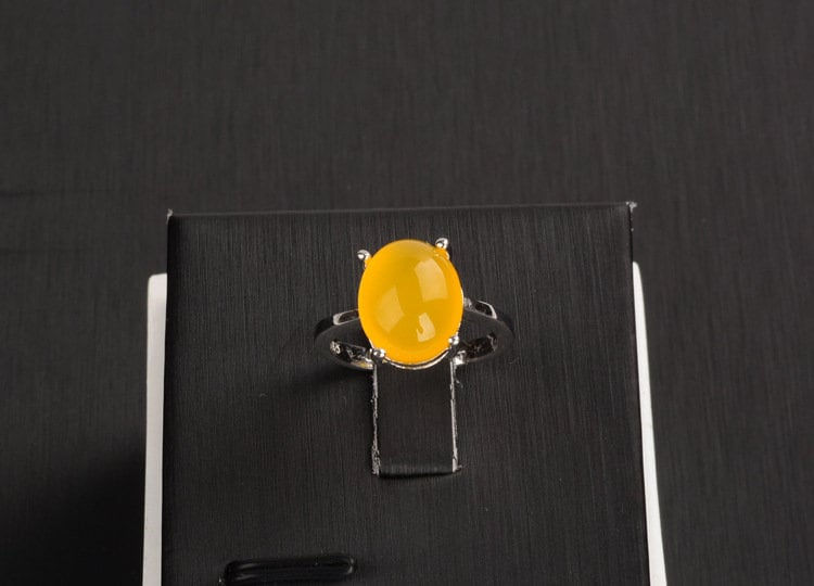 Thumbnail: 925 Silver Natural Yellow Chalcedony Ring, Chalcedony Jewelry | FME - R055