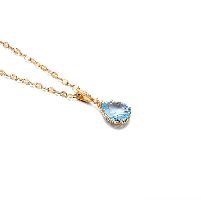 Miniature : 925 Silver Crystal Necklace, Natural Topaz Necklace, Citrine Necklace | TB1362