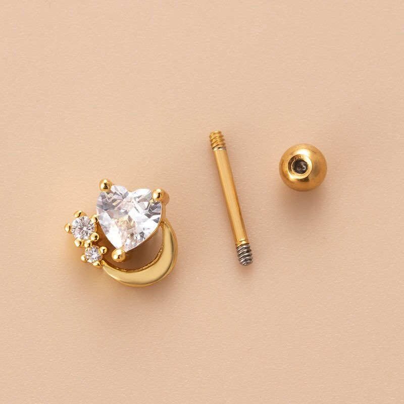 Miniaturbild: 20G Cartilage Tiny Stud Earring, Flower Stud Earrings | HSPJ754