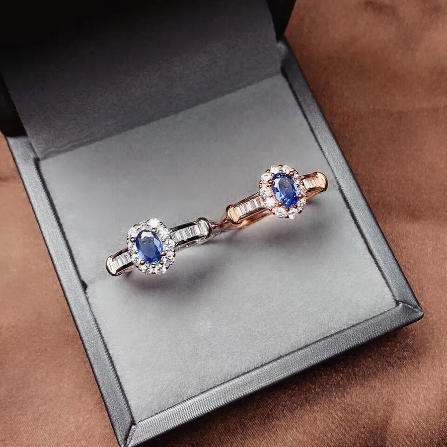 Platinum Sapphire Halo Ring