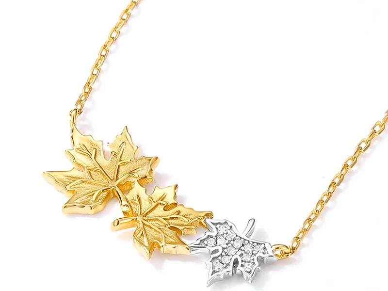 925 Sterling Silver Maple Leaf Necklace