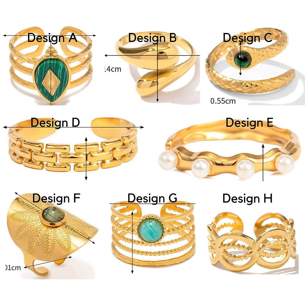 Thumbnail: 18K Gold Plated Malachite Ring, Gold Midi Ring, Oversized Ring | JDR011