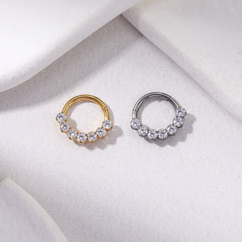 Thumbnail: 16G Titanium Cartilage Huggie Hoop Earrings, Bohemian Earrings | HSPJ515