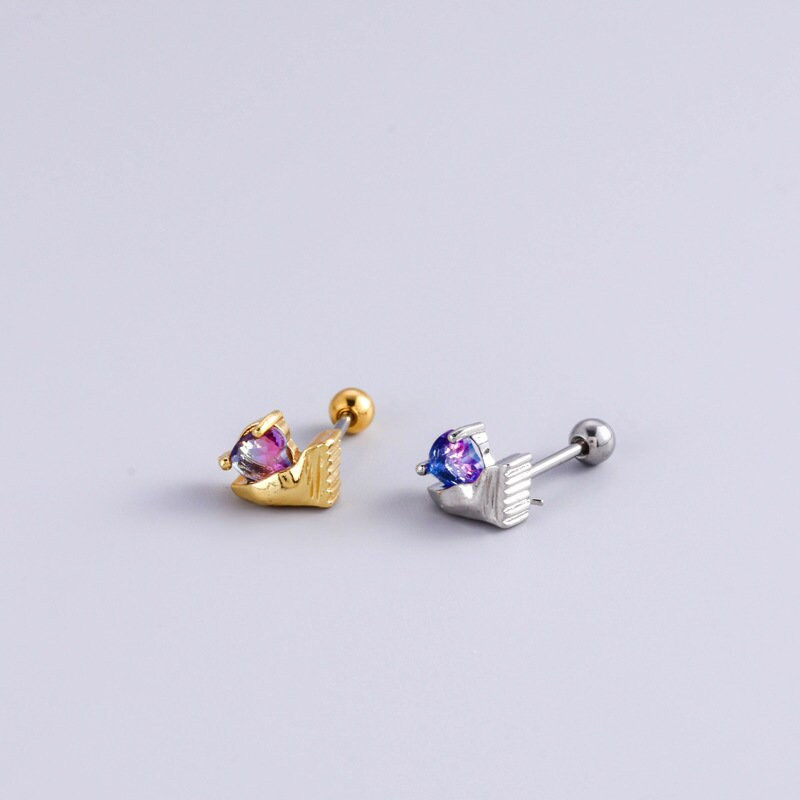Thumbnail: 20G Cartilage Surgical Steel Earrings, Cross Earrings | HSPJ895