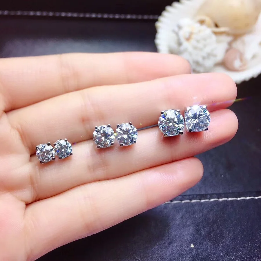 0.5ct 1ct Moissanite Tiny Stud Earrings