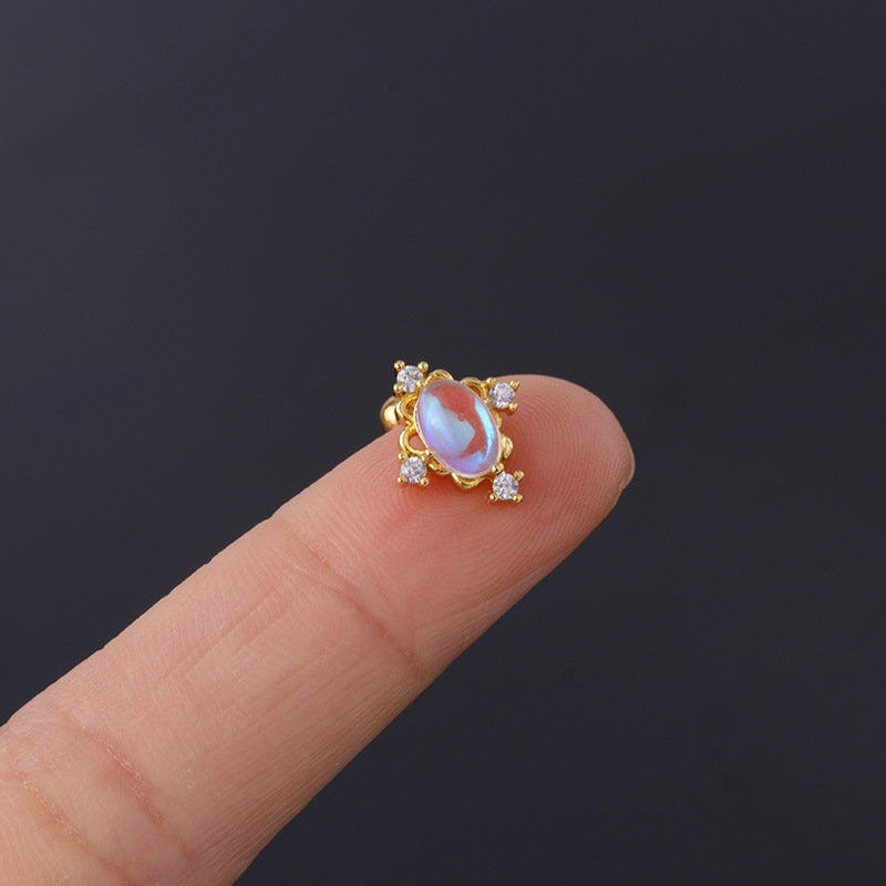 Thumbnail: 20G Cartilage Tiny Stud Earring, Opal Stud Earrings, Cute Earrings | HSPJ310