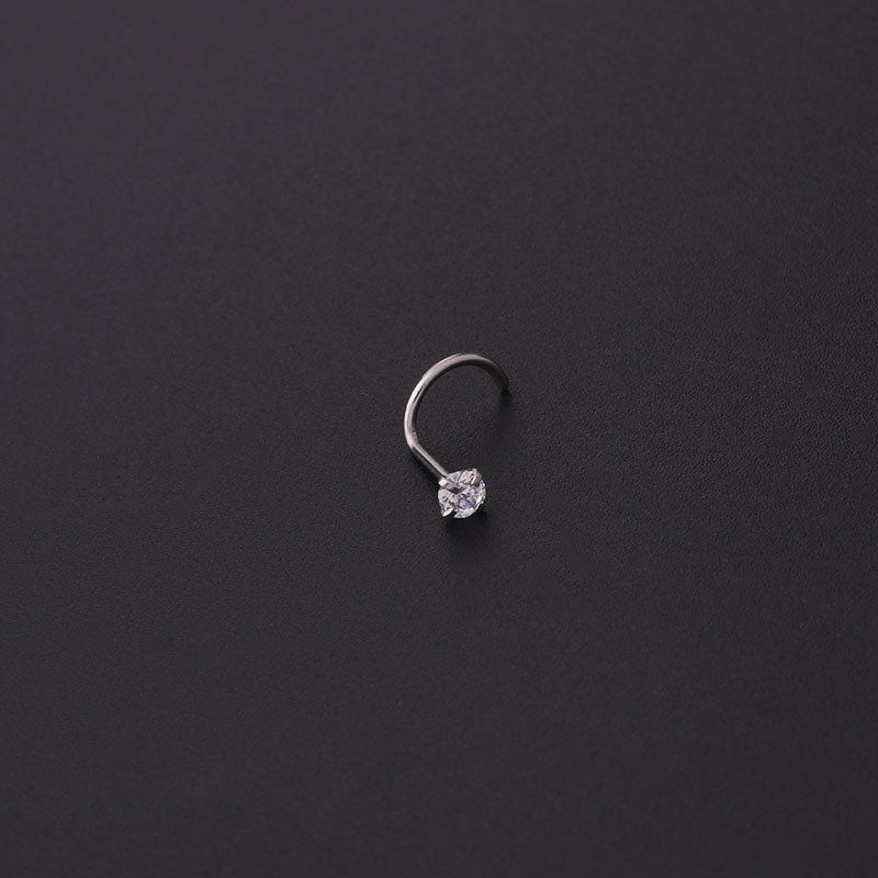 Miniaturbild: 20G Surgical Steel Minimalist Silver Nose Ring, Nose Jewelry,Nose Stud | HSPJ611