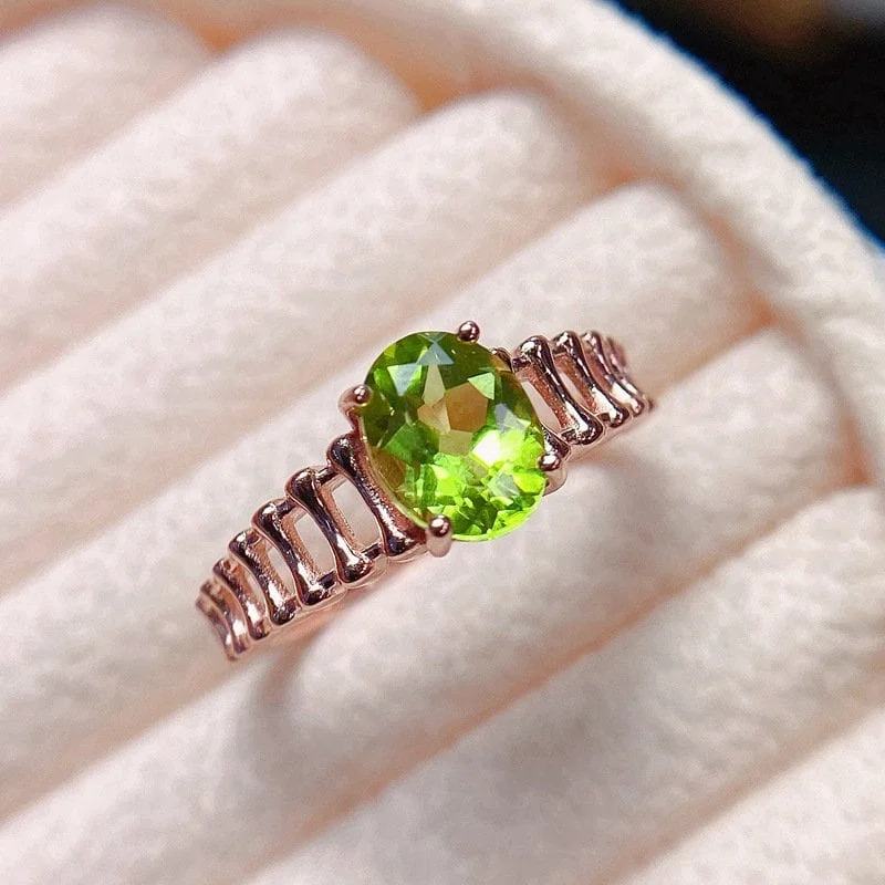 925 Silver Peridot Ring