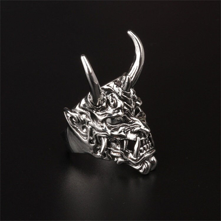 Miniaturbild: Halloween Hannya Mask Ring, Hannya Mask Jewelry, Hannya Ring | HL024