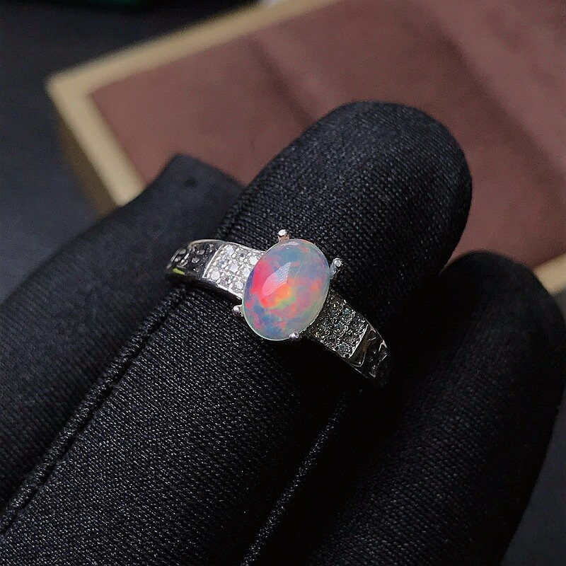 Thumbnail: 925 Silver Opal Ring, Opal Jewelry, Ring for Libra, Birthstone Ring | FME - R551