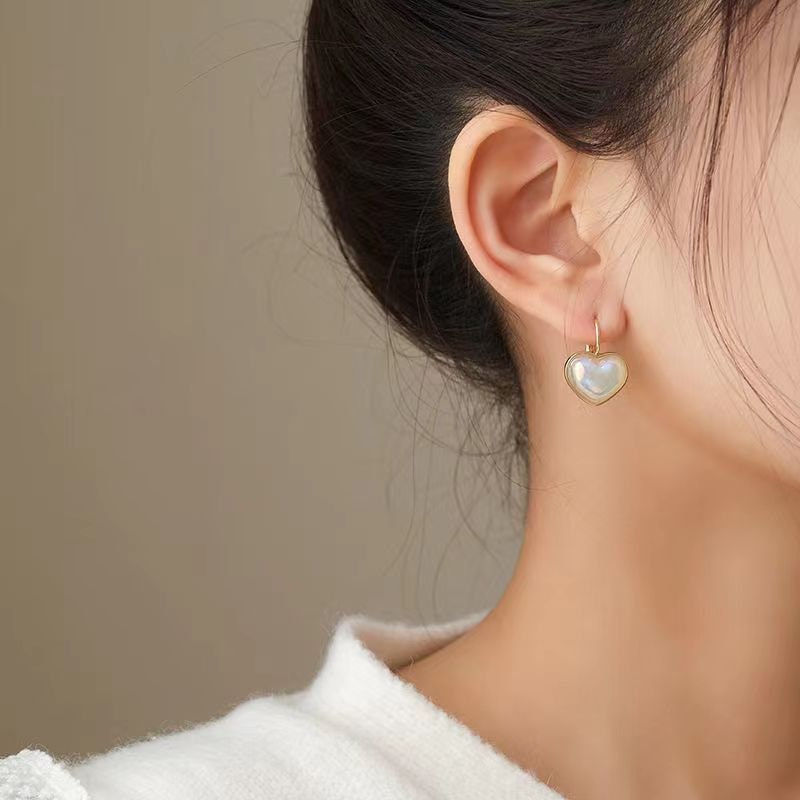 Thumbnail: Tiny Pearl Heart Stud, Puff Heart Earrings, Heart Earring, Pearl Earring | A7403