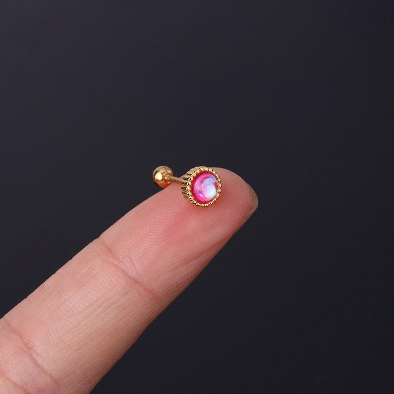 Miniature : 20G Cartilage Tiny Stud Earring, Moonstone Stud Earrings | HSPJ305