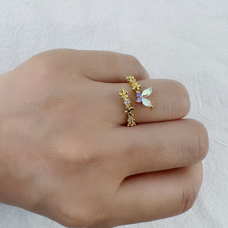 Thumbnail: Elegant CZ Butterfly Open Ring, Butterfly Ring, Butterfly Jewelry | R2306