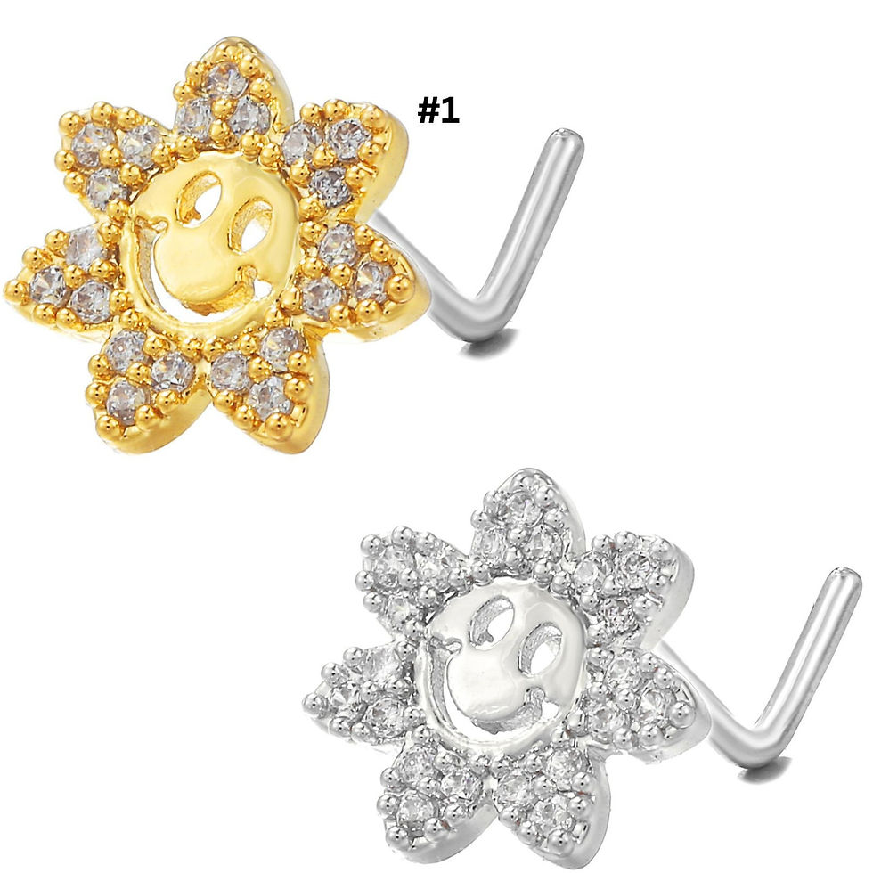 Thumbnail: 20G Surgical Steel Small Nose Ring & Nose Stud, L Bend Nose Stud | BD147