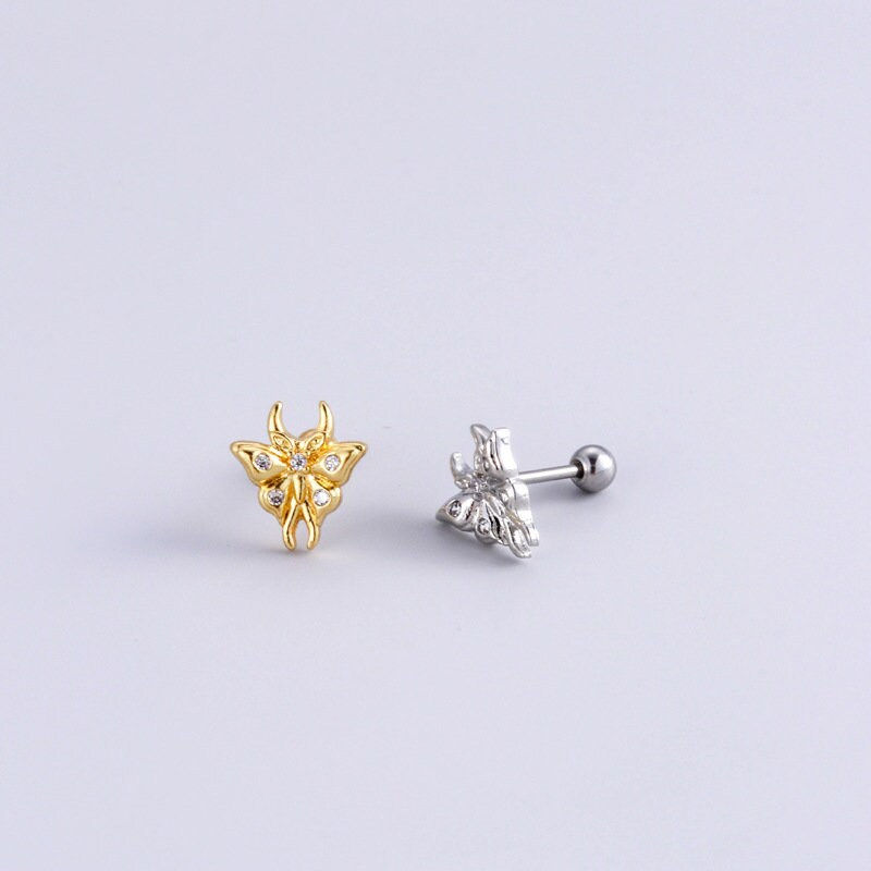 Thumbnail: 20G Cartilage Surgical Steel Earrings, Butterfly Earrings | HSPJ894