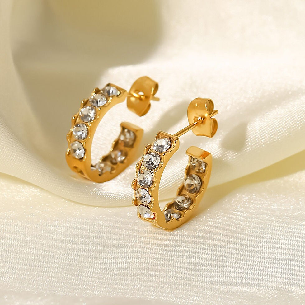 Miniaturbild: 18K Gold Plated CZ Hoop Earrings, Pearl Hoop Earrings, CZ Jewelry | JDE194
