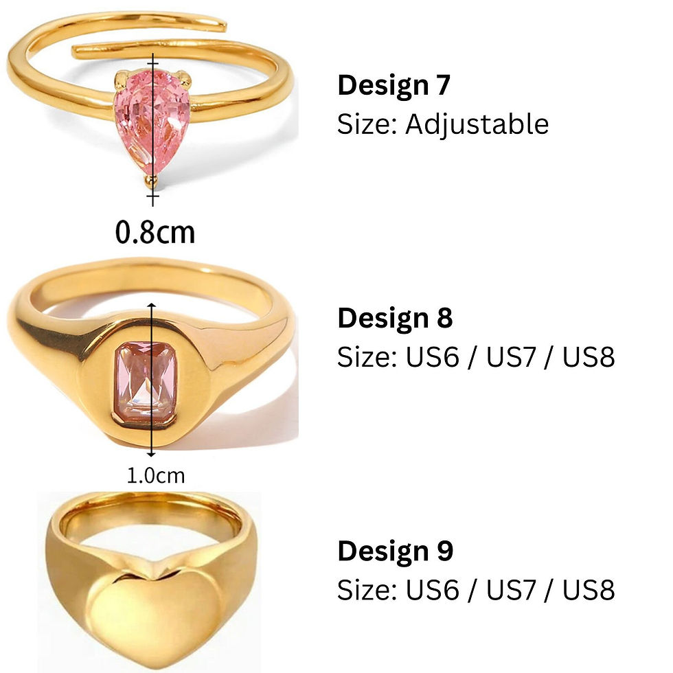 Thumbnail: 18K Gold Plated Stainless Steel Pink CZ Ring, Stainless Steel Ring | JDR343