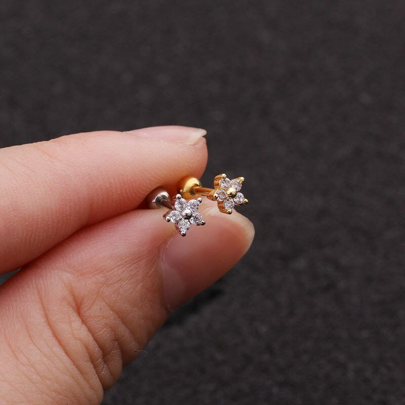 Thumbnail: 20G Cartilage Tiny Stud Earring, Star Stud Earrings, Tiny Studs | HSPJ1945