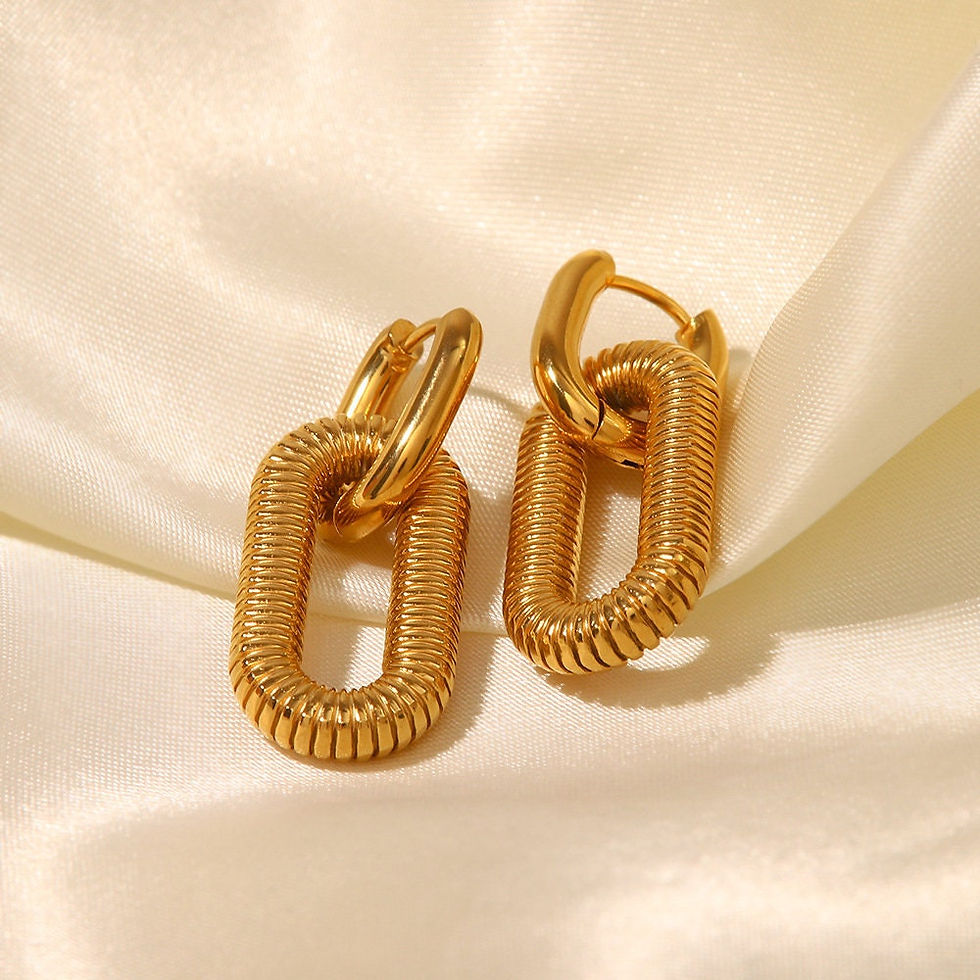 Thumbnail: 18K Gold Plated Irregular Earrings, Exaggerate Earrings, Hoop Earrings | JDE588