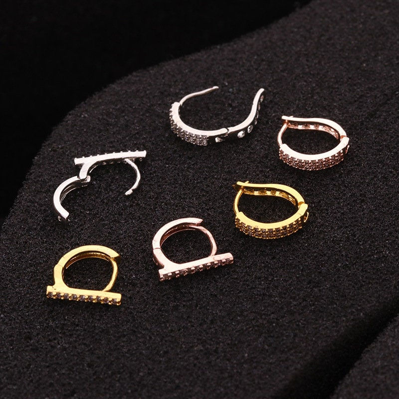 縮圖：18K Gold Cartilage Hoop Earrings, Minimal Silver Wrap Earrings | HSPJ1913