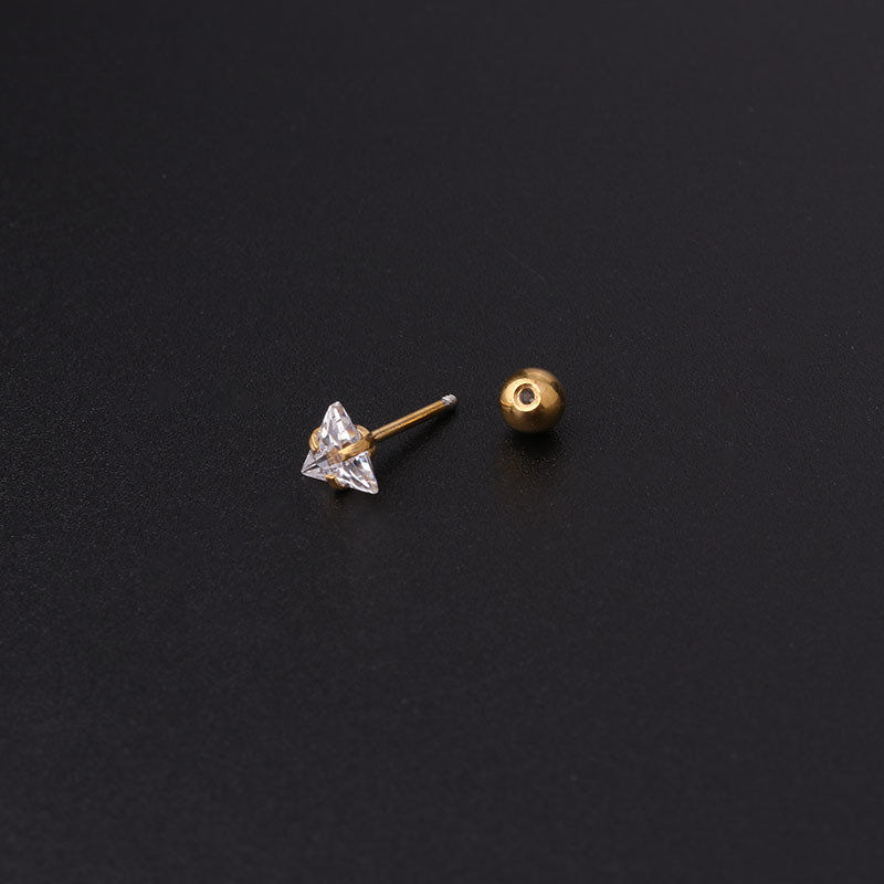 Thumbnail: 20G Cartilage Tiny Stud Earring, Geometric Stud Earrings | HSPJ358