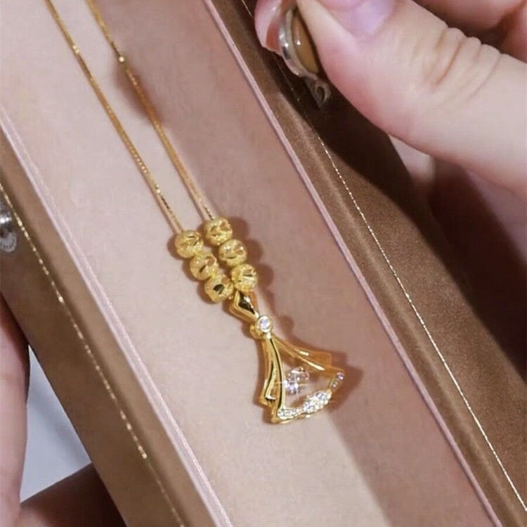 Thumbnail: Light Luxury Gold Ginkgo Necklace, One of a Kind, Ginkgo Jewelry | A8240