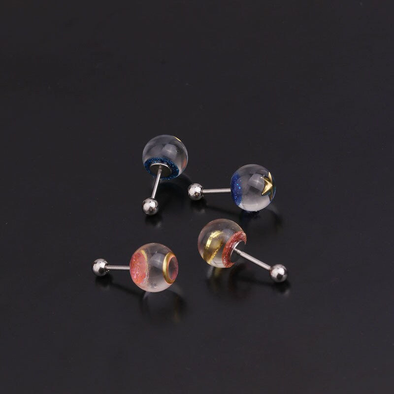 Miniature : 20G Cartilage Tiny Stud Earring, Crystal Earrings, Celestial Earrings | HSPJ280