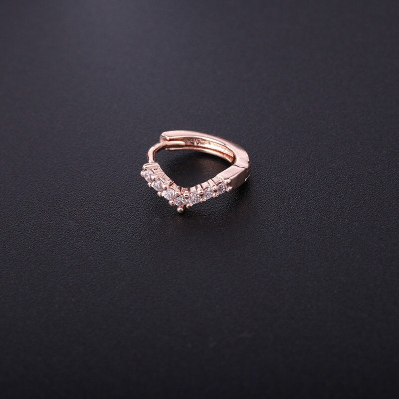 縮圖：18K Gold Small Huggie Hoop Earrings, Cartilage Star Hoop Earrings | HSPJ320