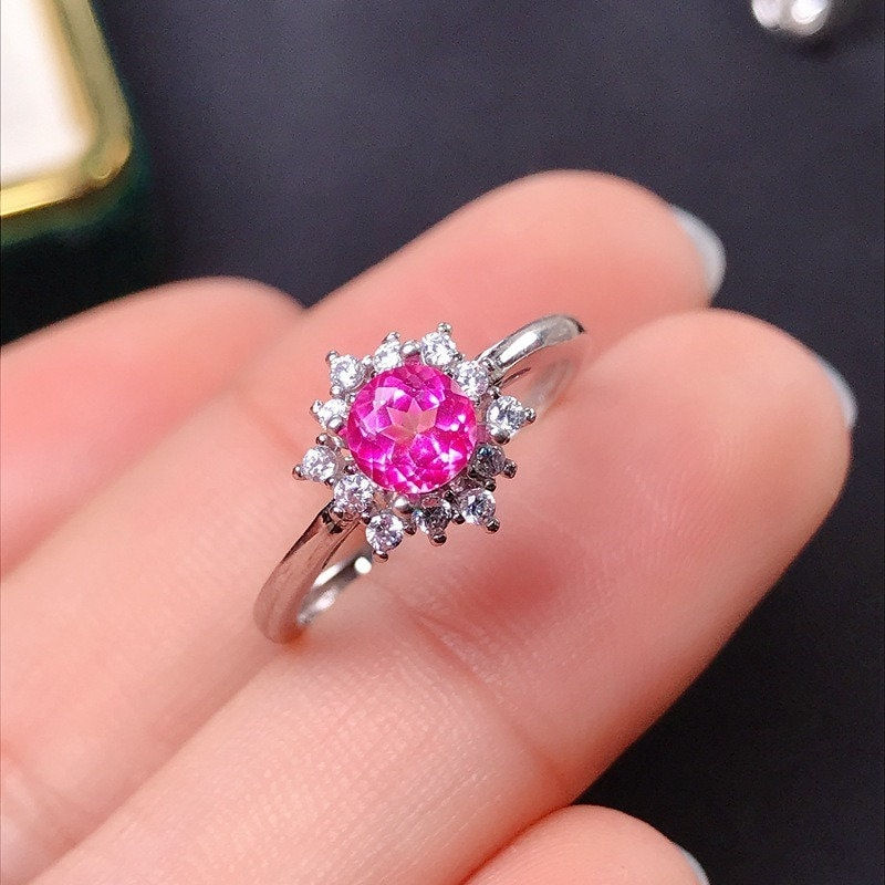Miniaturbild: 925 Silver Pink Topaz Ring, Pink Topaz Jewelry, One of a Kind | FME - R202