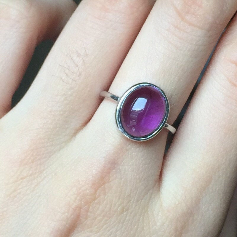 Thumbnail: 925 Silver Amethyst Ring, Amethyst Jewelry, Birthstone Ring | FME - R177