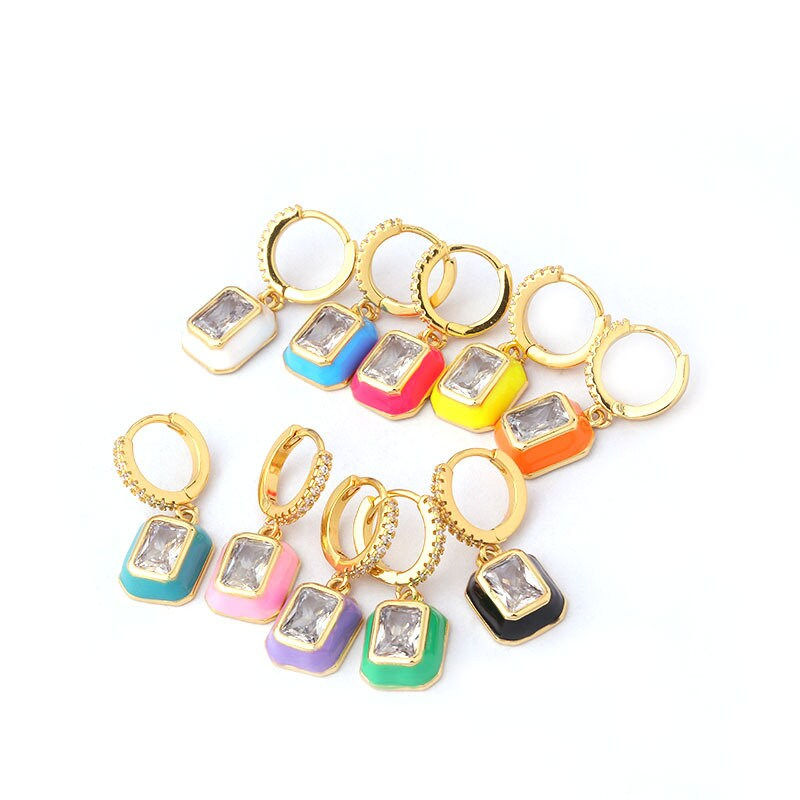 縮圖：18K Gold Cartilage Boho Huggie Hoop Earrings, Geometric Hoop Earrings | HSPJ377