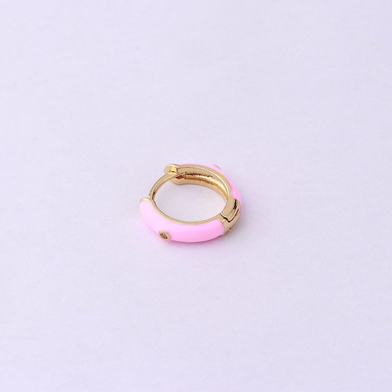 縮圖：18K Gold Hoop Huggie Earrings, Clip on Earrings, Minimal Hoop Earrings | HSPJ353