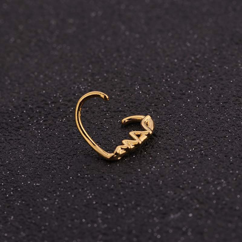 縮圖：18K Gold Cartilage Hoop Earrings, Heart Hoop Earrings, Flower Earrings| HSER8511