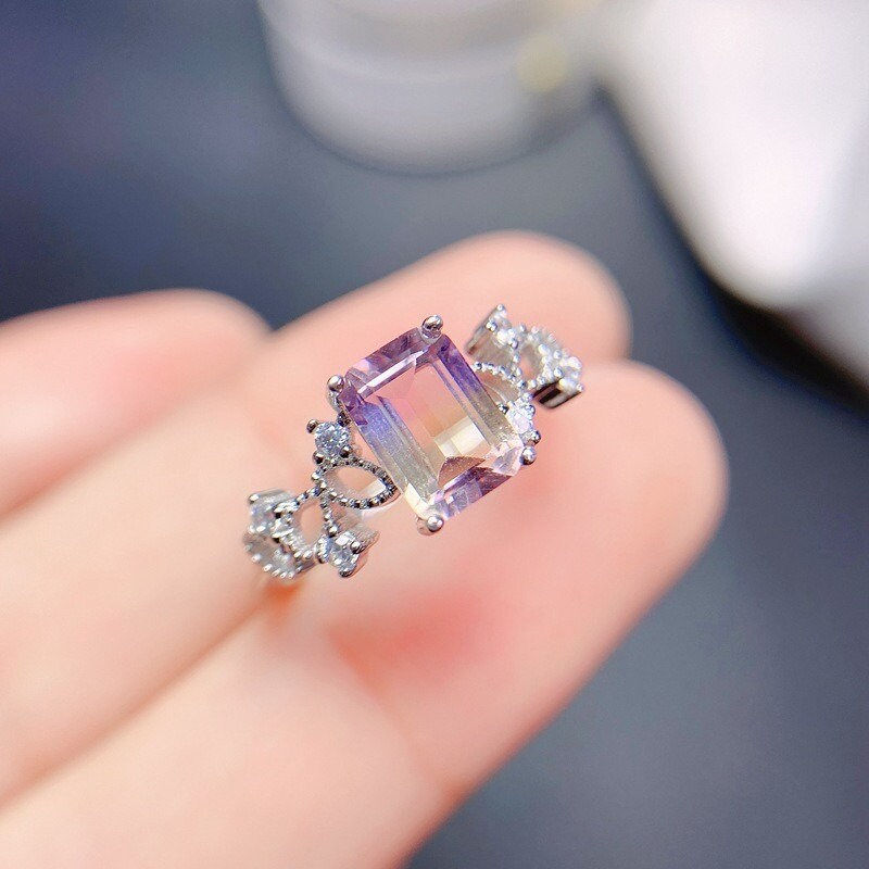 Thumbnail: 925 Silver Ametrine Ring, Ametrine Jewelry, Baguette Ametrine | FME - R237