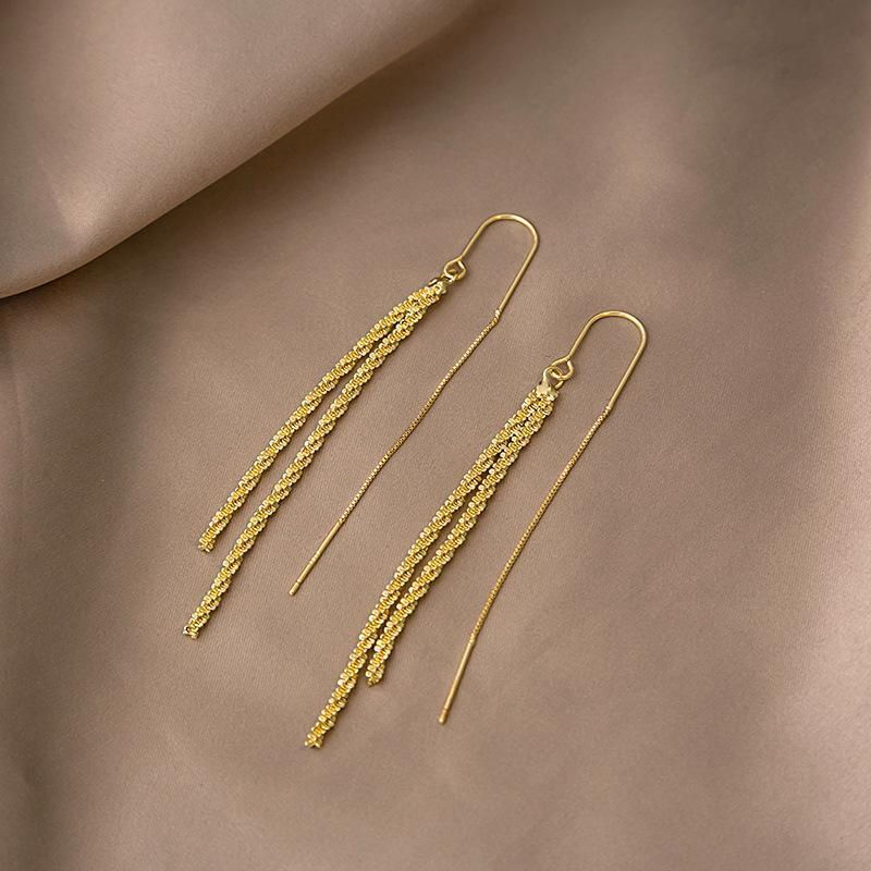 Thumbnail: Bling Tassel Earrings, Korean Earrings, Long Chain Earrings | R1406