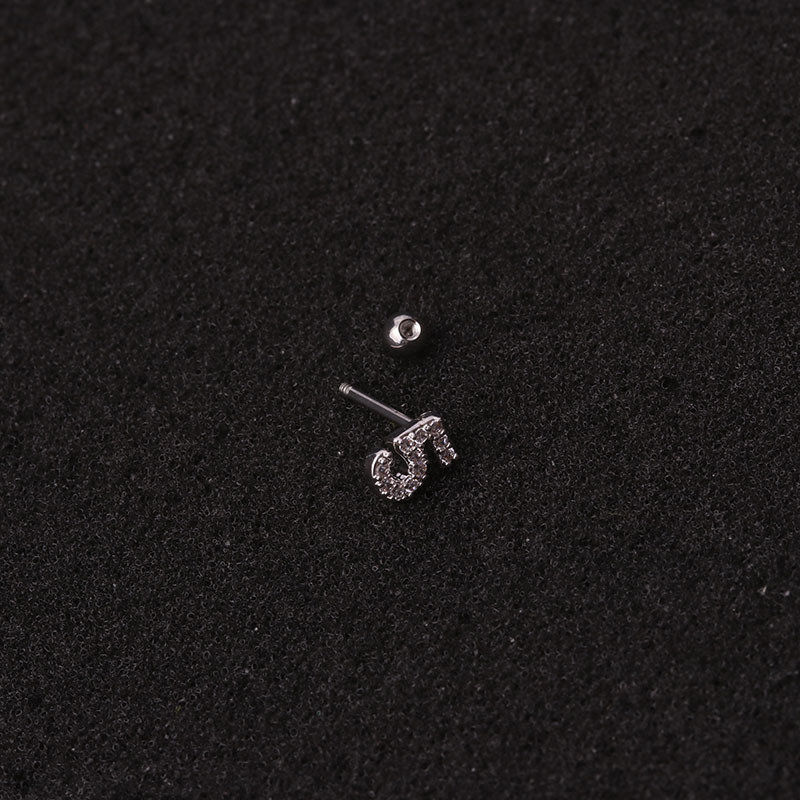 Miniaturbild: 20G Cartilage Tiny Stud Earring, Number Stud Earrings | HSPJ19121