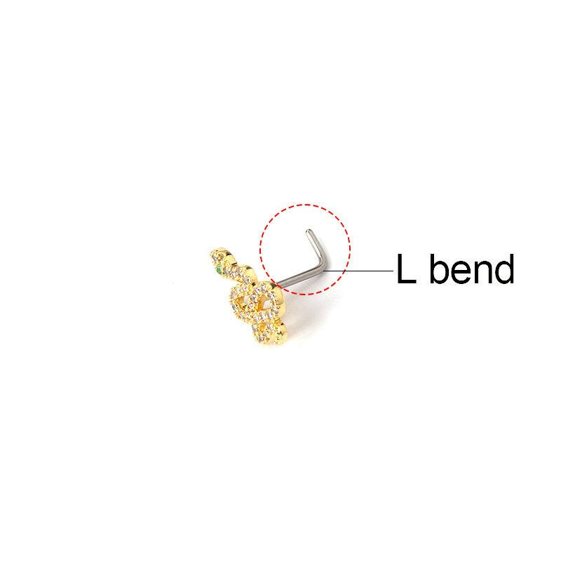 Thumbnail: 20G Surgical Steel Dangle Nose Ring & Nose Stud, Nose Jewelry | HSPJ632