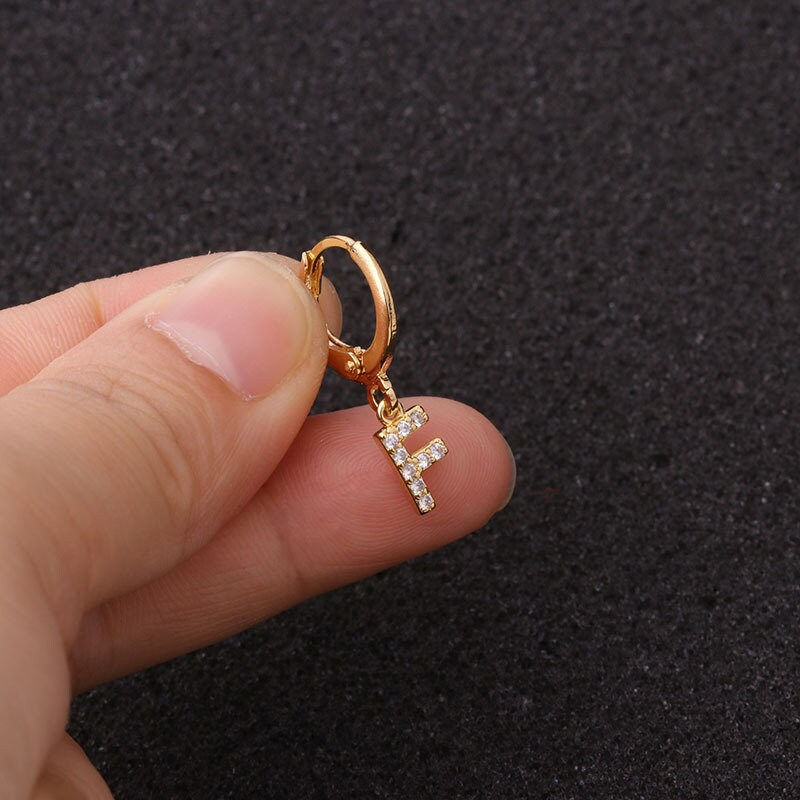 縮圖：18K Gold Letter Dangle Earrings, Initial Earrings, Alphabet Earrings | HSPJ1990