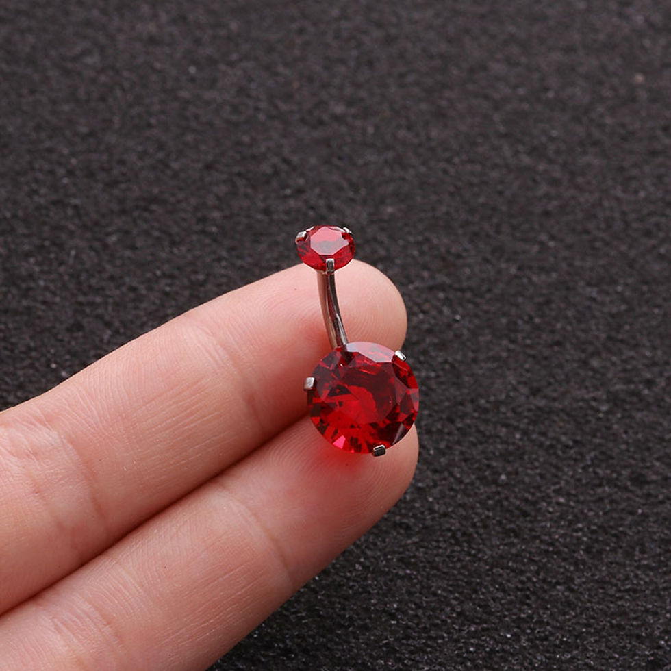 Miniaturbild: 14G Surgical Steel Belly Ring, Navel Piercing, Gem Belly Button Ring | HSPJ1967