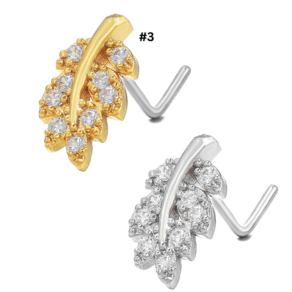 Thumbnail: 20G Surgical Steel Small Nose Ring & Nose Stud, L Bend Nose Stud | BD403